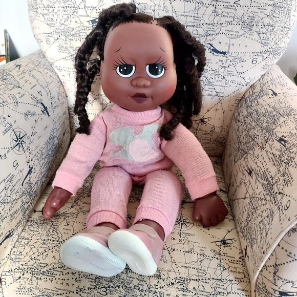 Vtg Eegee Goldberger Doll African American Girl Doll 21" - Picture 1 of 11